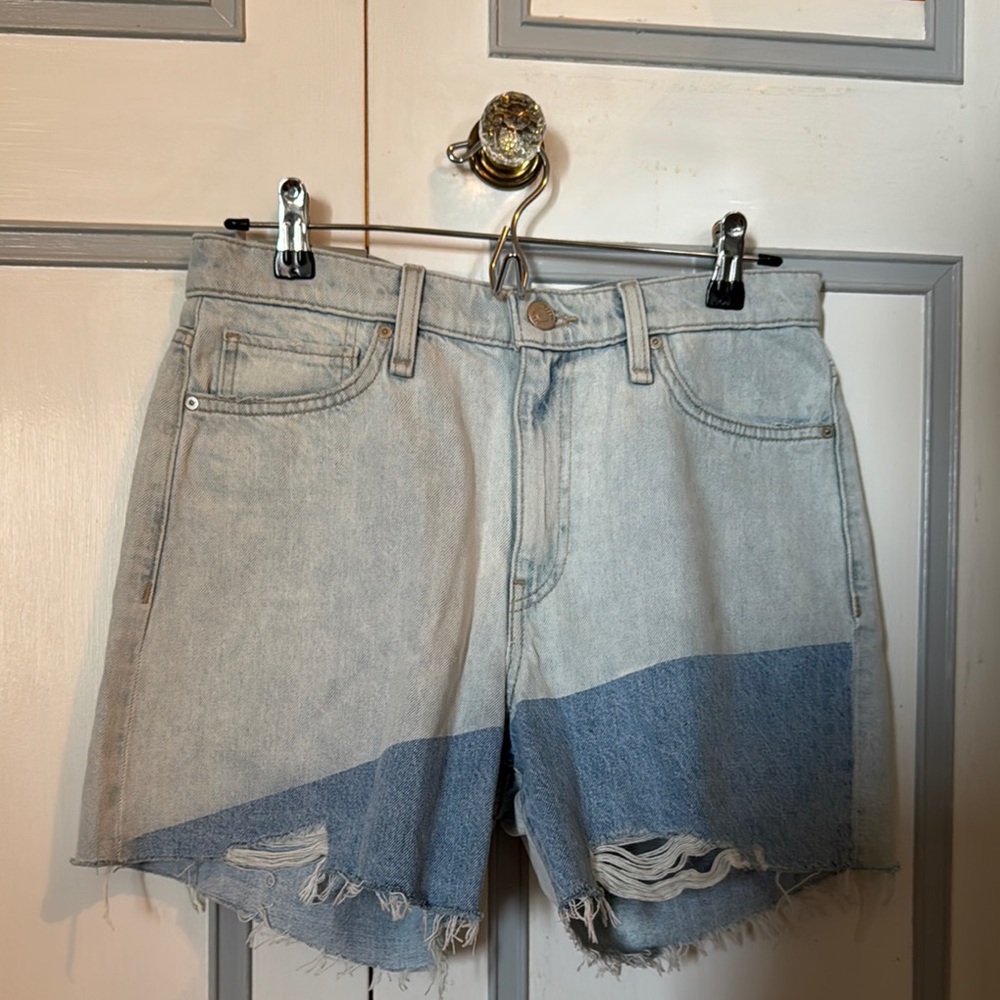 Hudson Jeans Blue Jean Shorts with Distressed Hem
